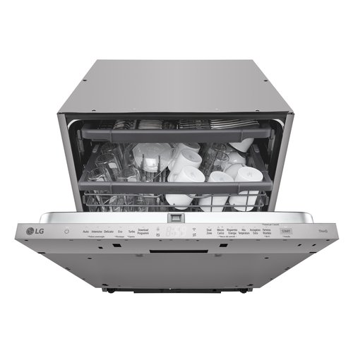 foto del prodotto lg quadwash db243tx lavastoviglie a scomparsa totale serie 2, classe d, 14 coperti, easyrack , wi fi, noble steel