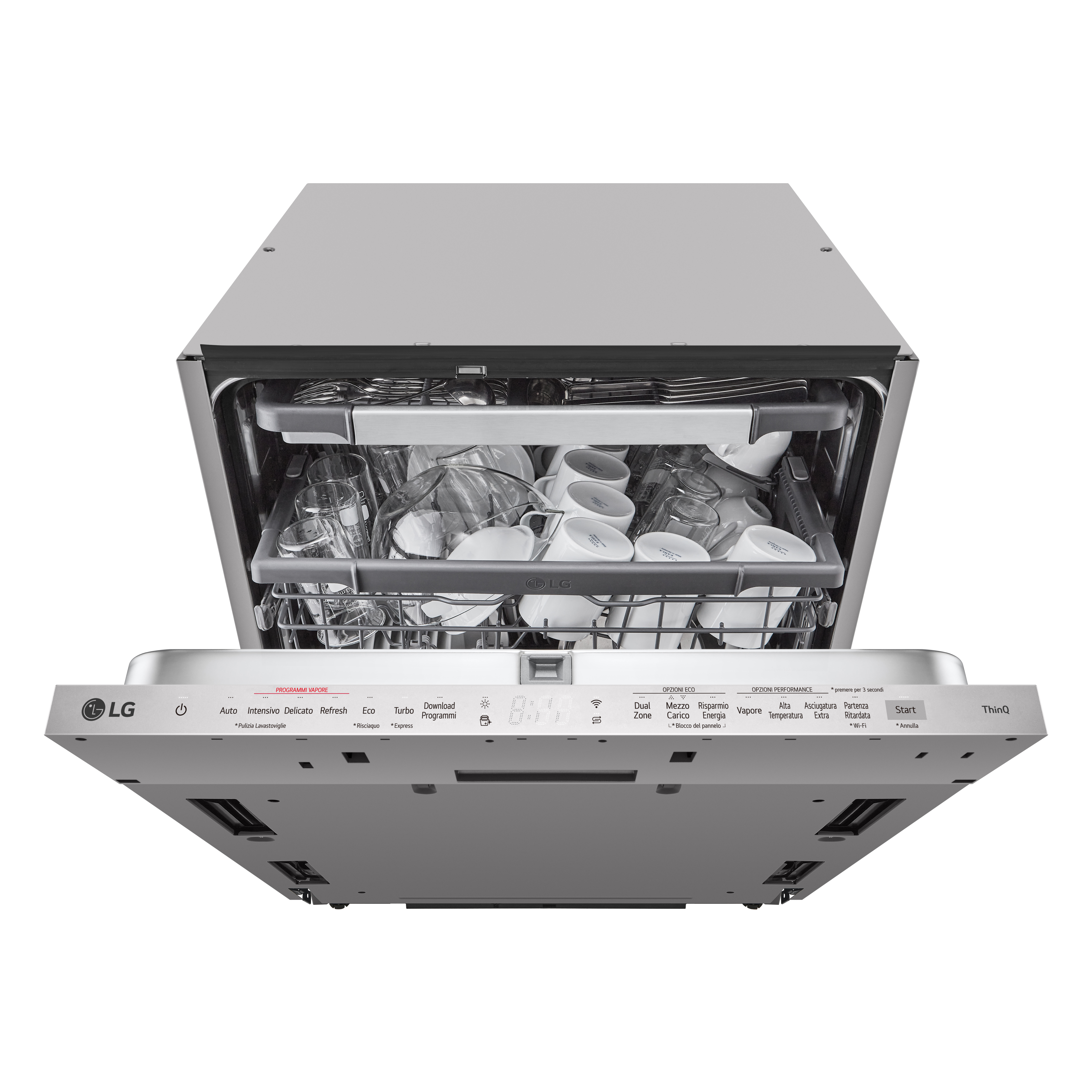 foto del prodotto lg quadwash db365txs lavastoviglie a scomparsa totale classe b 14 coperti vapore wi fi