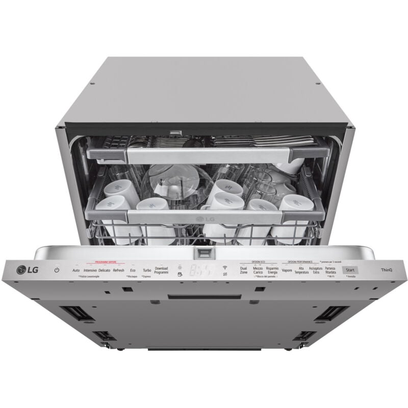 foto del prodotto lg quadwash db475txs lavastoviglie a scomparsa totale classe a 14 coperti vapore wi fi. posizionamento dell apparecchio a scomparsa totale,