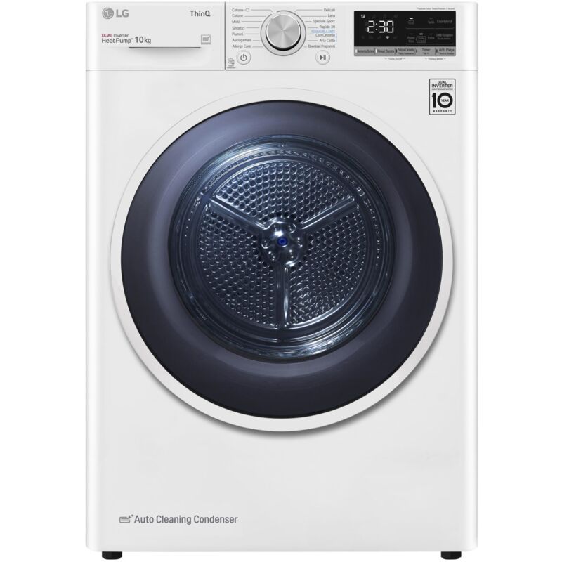 foto del prodotto lg rh10v9av4w. posizionamento dell apparecchio libera installazione, tipo di carica caricamento frontale, sistema di asciugatura pompa di calore.