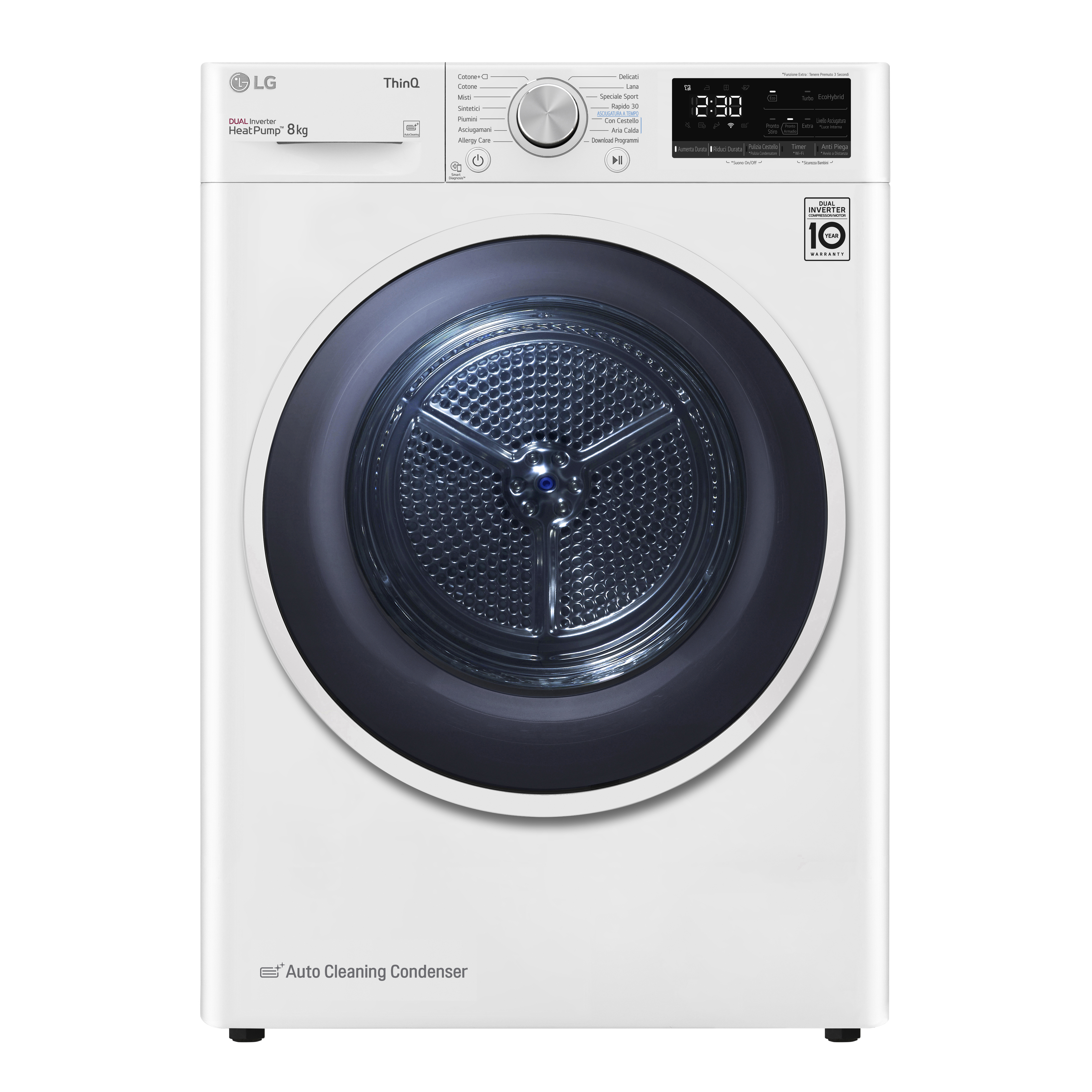 foto del prodotto lg rh80v9avhn asciugatrice 8 kg libera installazione carica frontale a 