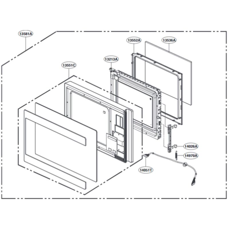 foto del prodotto lg vetro della porta codice n 13551c forni a microonde 4371026