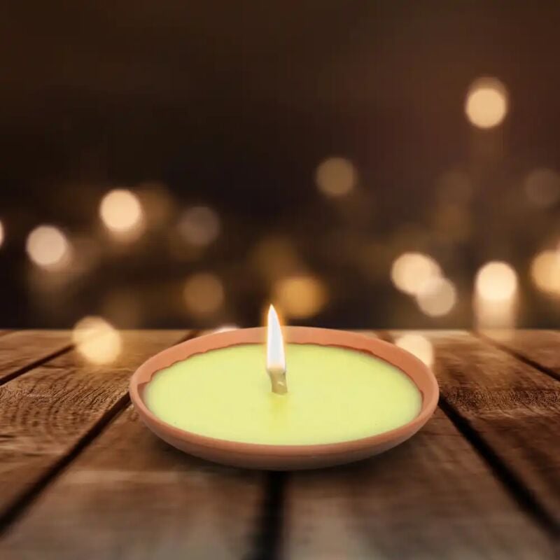 foto del prodotto lgv 10 x fiaccola candela aroma citronella cocci in terracotta 15cm antizanzare