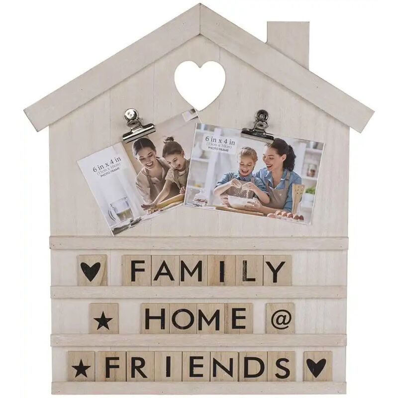 foto del prodotto lgvshopping casetta bianca decorativa con 90 lettere e simboli in legno naturale 36 x 48 cm