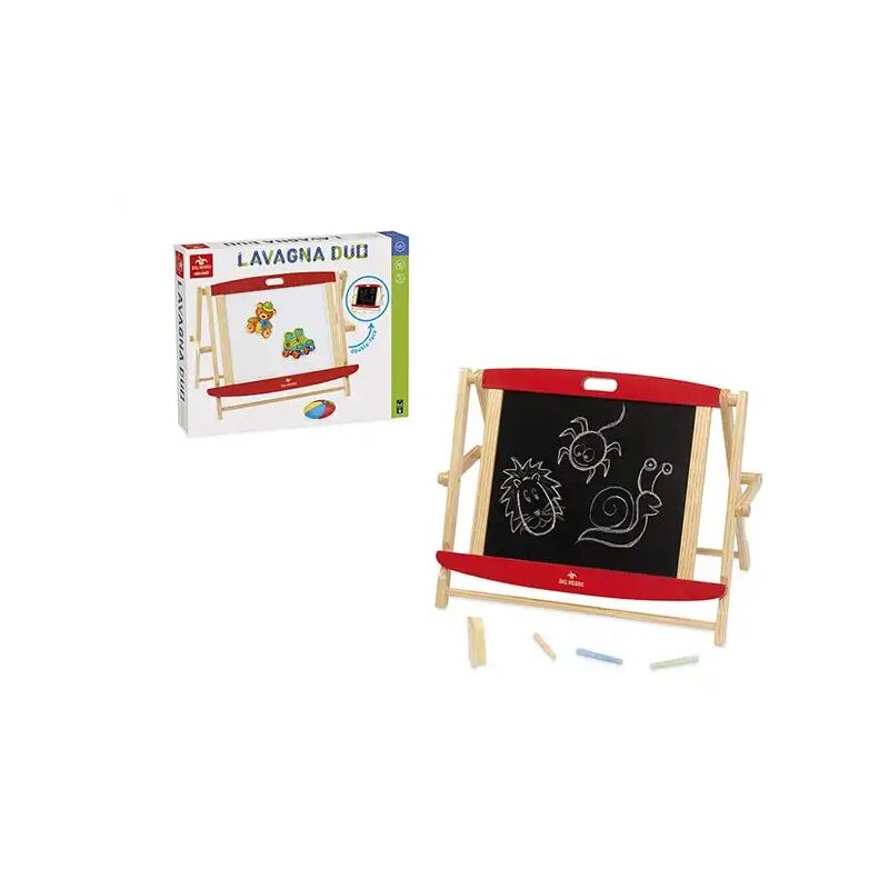 foto del prodotto lgvshopping lavagna duo double face struttura in legno con gessetti magneti e spugna