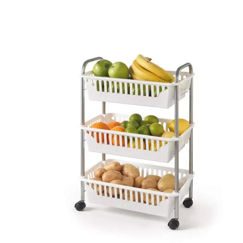 foto del prodotto lgvshopping metaltex scaffale con 3 cesti oslo3 in plastica 41x26x63 cm cestini bianchi