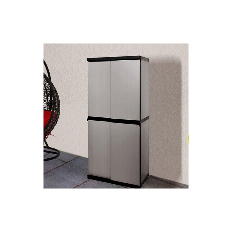 foto del prodotto lgvshopping mobile armadio in plastica alto 4 piani e due ante scorrevoli mongardi 7891c04