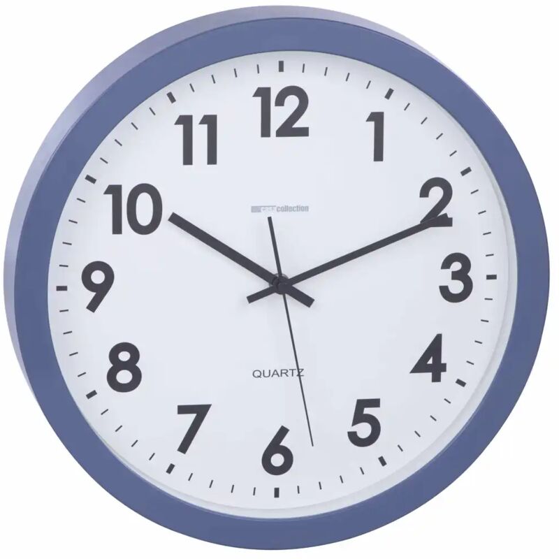 foto del prodotto lgvshopping orologio da parete diametro 36cm in plastica modello madrid colore blu elegante