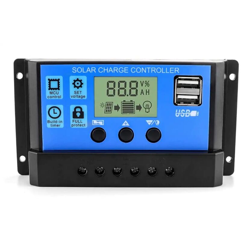 foto del prodotto lgvshopping regolatore di carica della batteria del pannello solare 2 porte usb 20a 12 24v