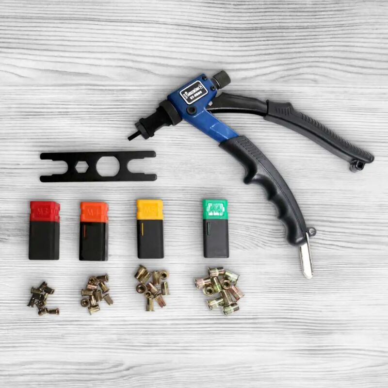 foto del prodotto lgvshopping rivettatrice per inserti rivetti filettati da m3 a m6 40 inserti assortiti