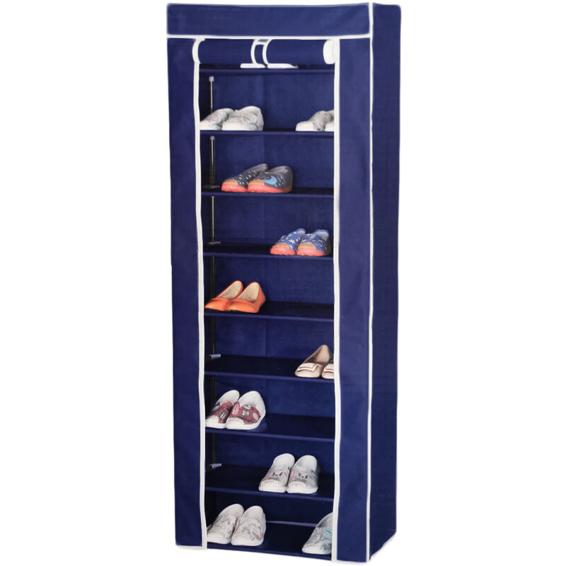 foto del prodotto lgvshopping - scarpiera salvaspazio portascarpe 9 ripiani colore blu in tessuto impermeabile