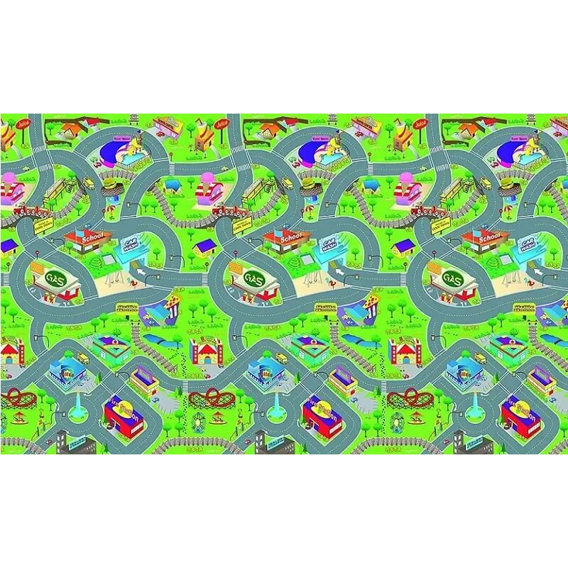 foto del prodotto lgvshopping tappetino da gioco bimbo in schiuma eva motivo citta trafficata 120x100 cm
