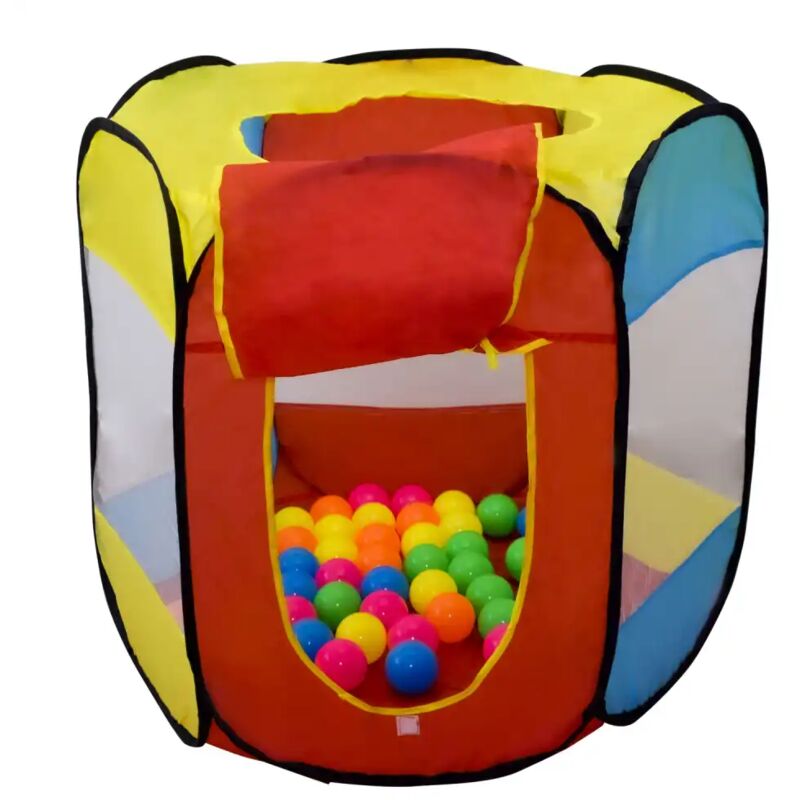 foto del prodotto lgvshopping tenda gioco per bambini con 50 palline colorate chiusura pop up e sacca 90x74 cm