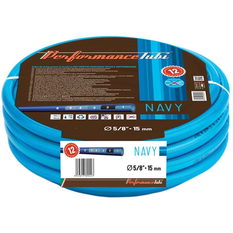 foto del prodotto lgvshopping tubo per nautica navy 6 strati con doppio rinforzo antitorsione 5 8 25 metri diametro 15 mm