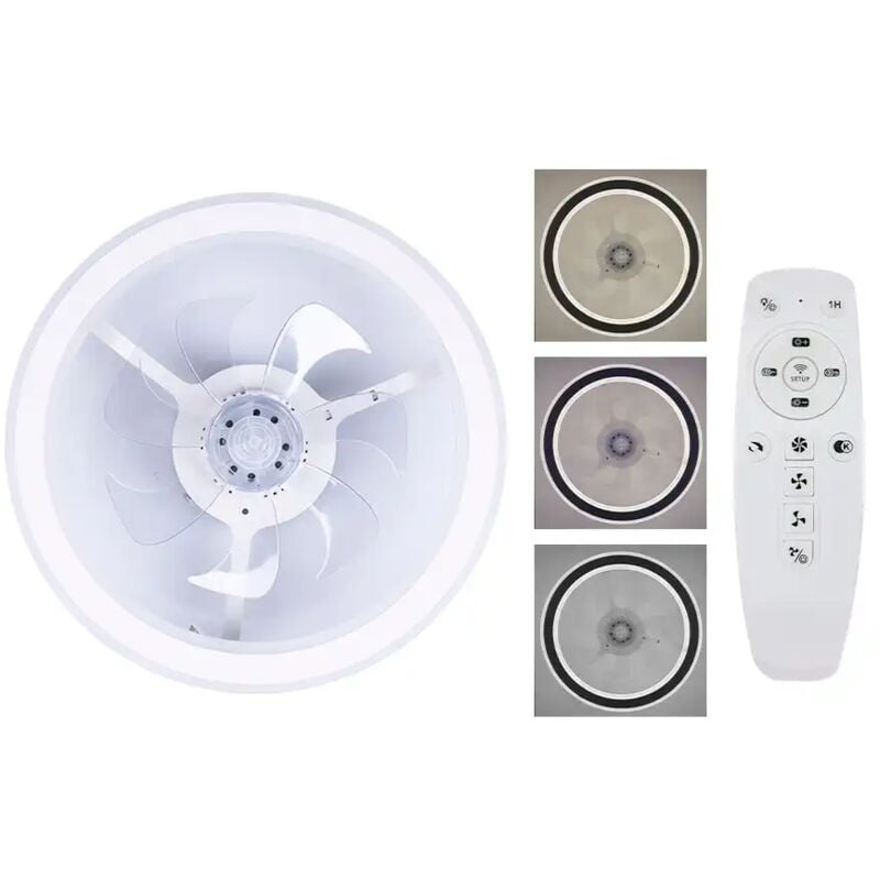 foto del prodotto lgvshopping ventilatore a soffitto 47cm con luce led e telecomando 3 velocita 3 colori 102w