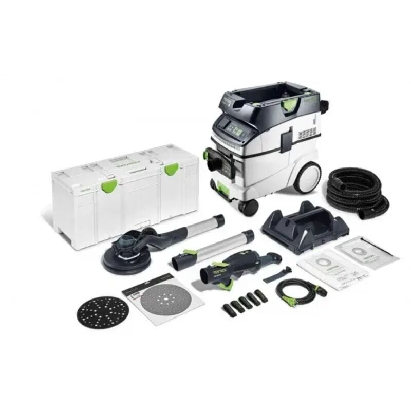 foto del prodotto lhs 2 225 eqi ctl 36 set levigatrice a stelo con led ed aspiratore planex festool