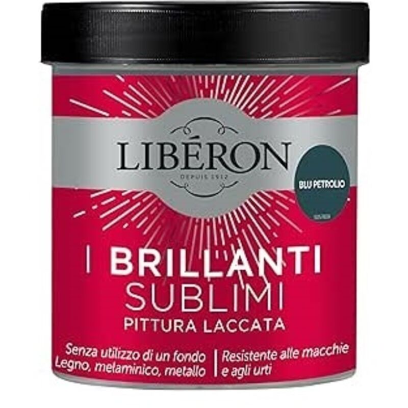 foto del prodotto liberon pittura laccata i brillanti sublimi blu petrolio 500ml