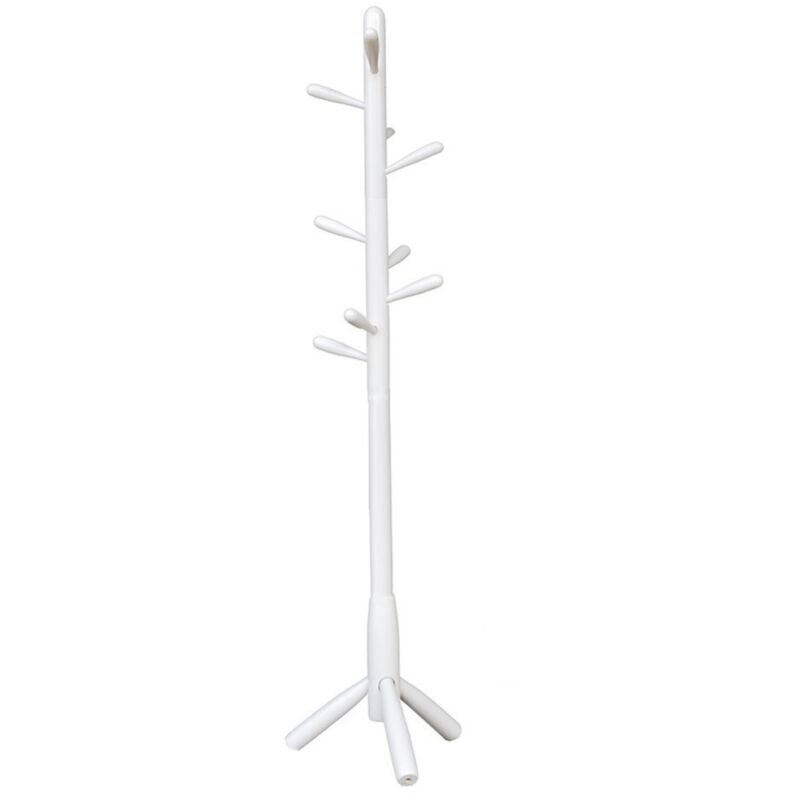 foto del prodotto liberoshopping appendiabiti da terra in legno con 9 ganci base tre piedi altezza 180 cm bianco