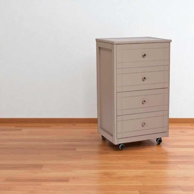 foto del prodotto liberoshopping - carrello cassettiera giada con piano mattonelle in ceramica tortora