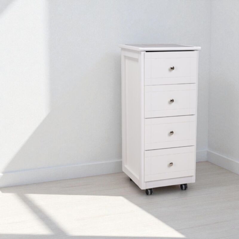foto del prodotto liberoshopping carrello cassettiera giada mini con piano in mattonelle e legno bianco
