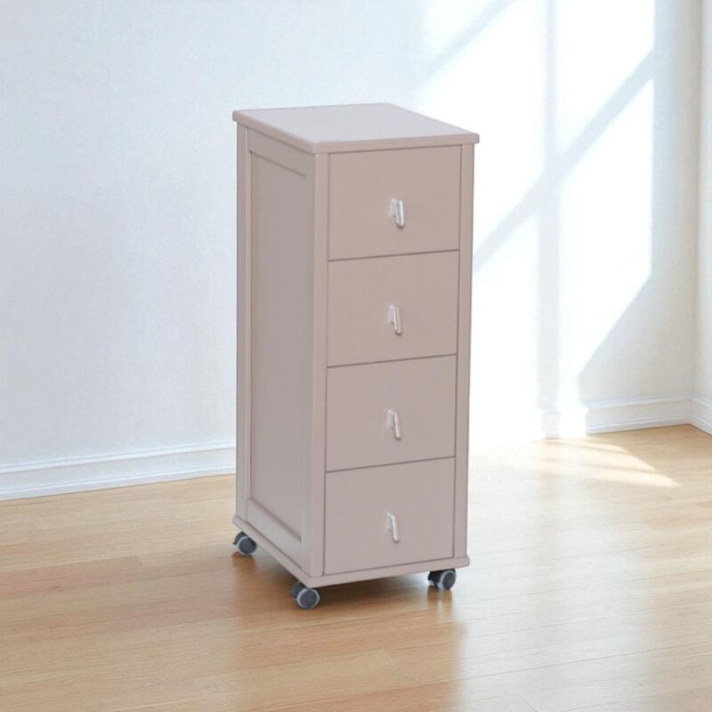 foto del prodotto liberoshopping carrello cassettiera pokerino in legno a 4 cassetti tortora