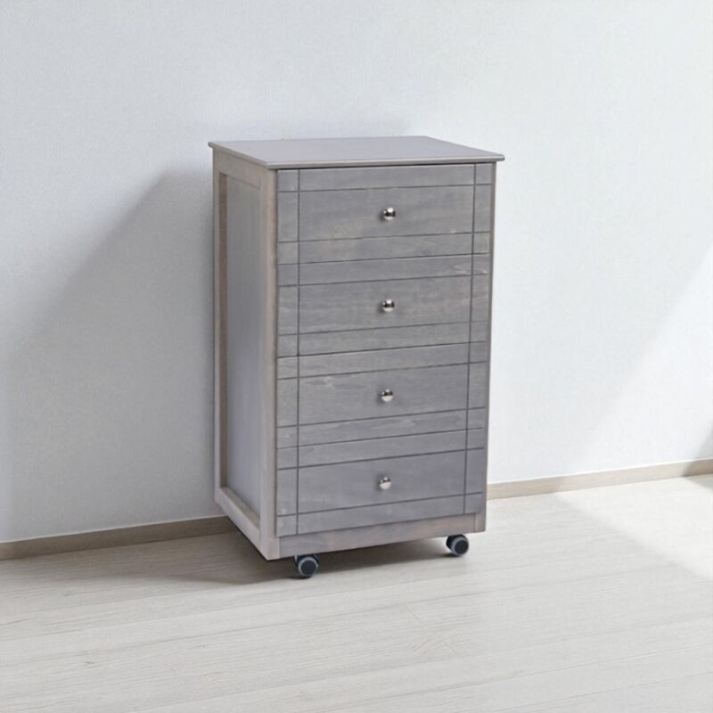 foto del prodotto liberoshopping carrello da cucina cassettiera con piano legno giada grigio