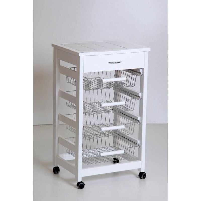 foto del prodotto liberoshopping carrello vesuvio portafrutta senza base laccato bianco