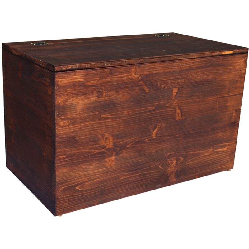 foto del prodotto liberoshopping cassapanca pouf contenitore in legno massello noce cm 78