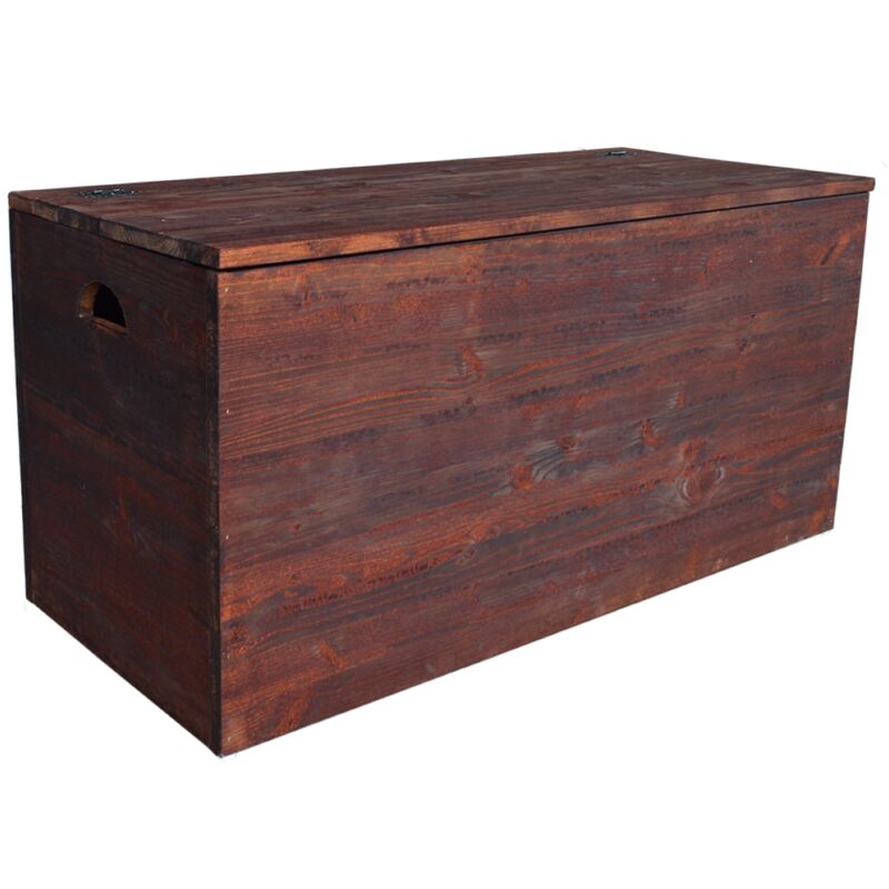 foto del prodotto liberoshopping cassapanca pouf contenitore in legno massello noce cm 98