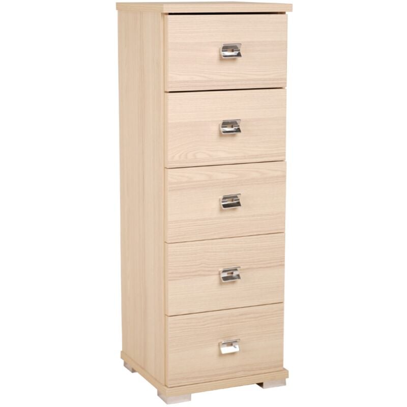 foto del prodotto liberoshopping cassettiera in legno con 5 cassetti 32x91h cm rovere