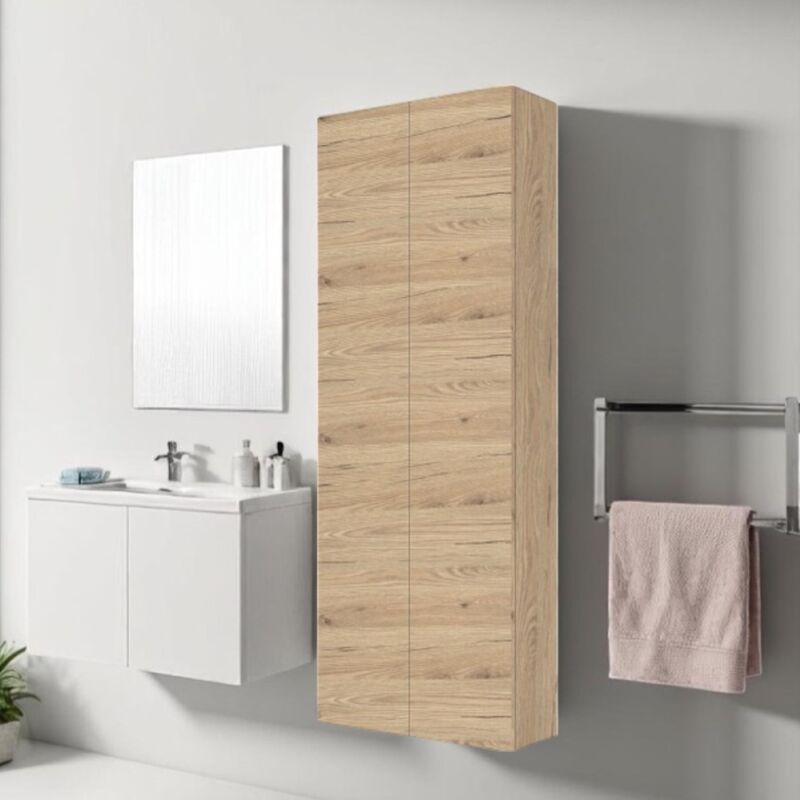 foto del prodotto liberoshopping colonna doppia sospesa 60x22 cm a 2 ante reversibile quercia naturale