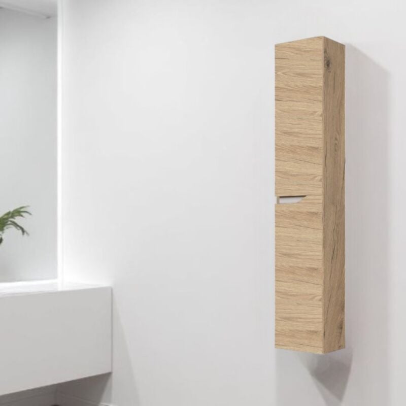 foto del prodotto liberoshopping colonna legno sospesa 2 ante con maniglia a gola h160 grace2 quercia naturale
