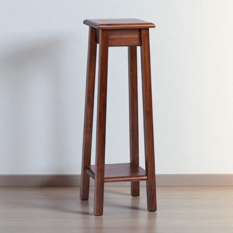 foto del prodotto liberoshopping colonna portavaso in legno arredo ingresso small h77 noce