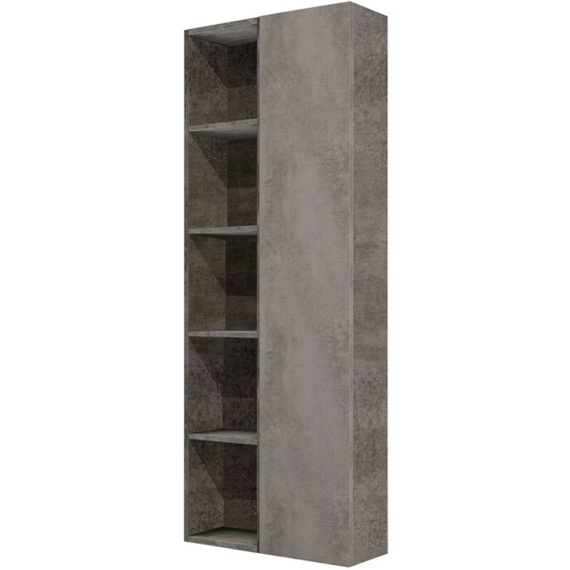 foto del prodotto liberoshopping colonna reversibile sospesa 60x22 con anta e vani a giorno cemento