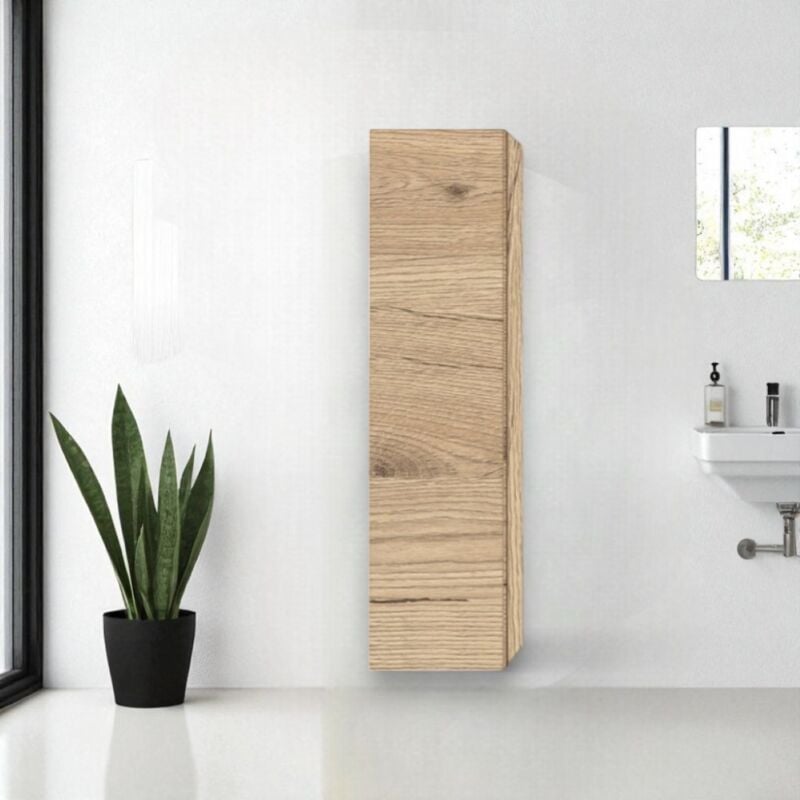 foto del prodotto liberoshopping colonna sospesa h160 con 1 anta reversibile quercia naturale