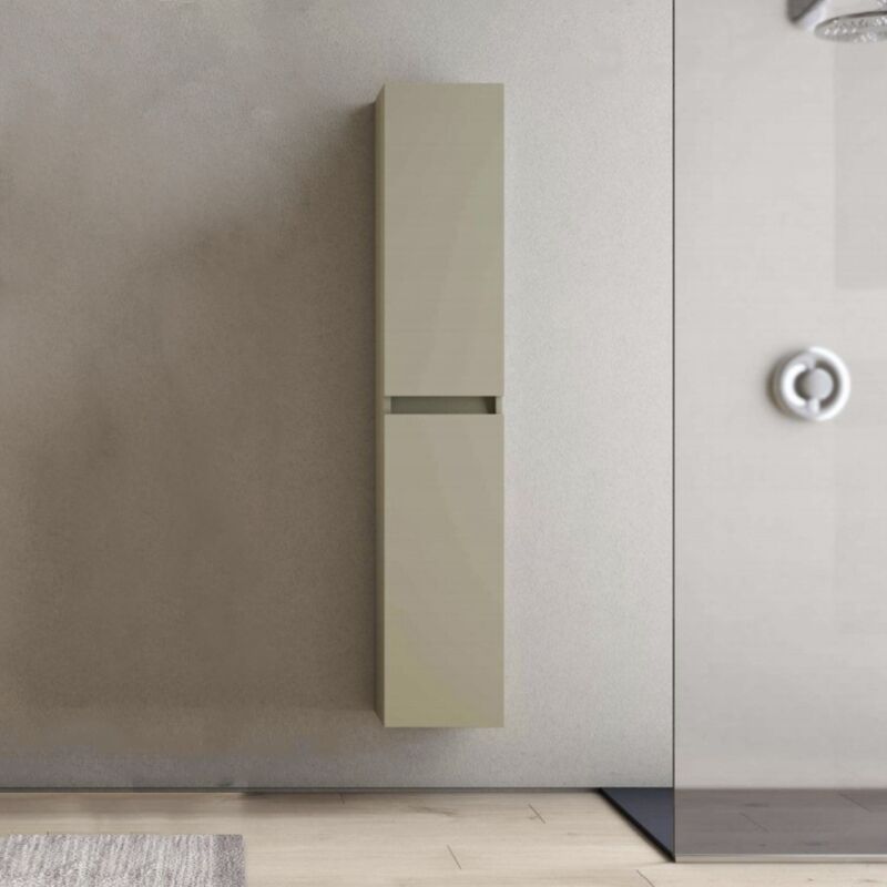 foto del prodotto liberoshopping colonna sospesa in legno a due ante h160 cm cube tortora opaco