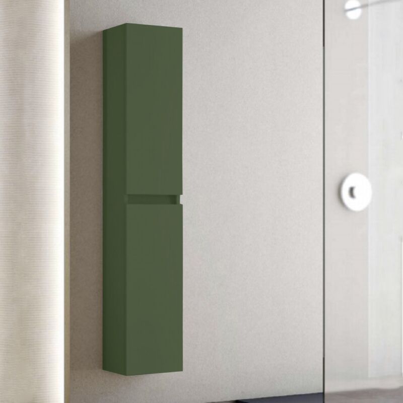 foto del prodotto liberoshopping colonna sospesa in legno a due ante h160 cm cube verde opaco