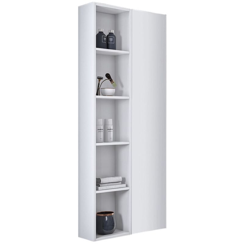 foto del prodotto liberoshopping colonna sospesa reversibile 60x22 con anta e vani a giorno bianco lucido