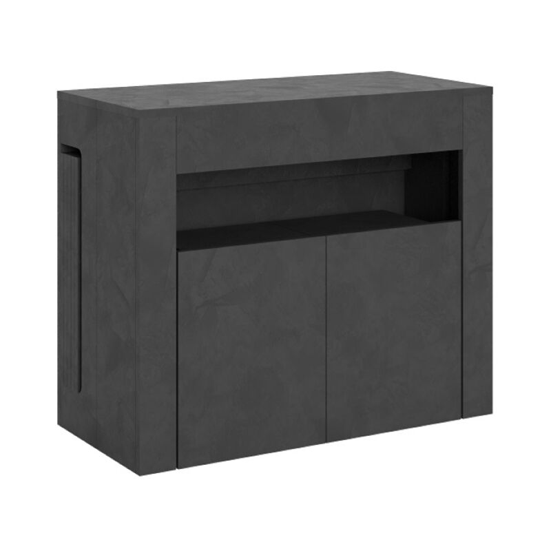 foto del prodotto liberoshopping consolle allungabile 90x42 302 cm elia con panca inferiore antracite spatolato