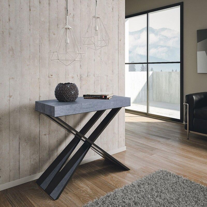 foto del prodotto liberoshopping consolle allungabile diago small cemento fino a 196 cm