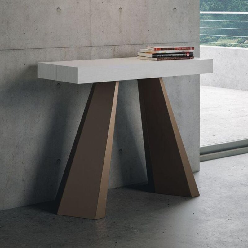 foto del prodotto liberoshopping consolle allungabile fino a 300 cm diamante bianco frassino telaio orso