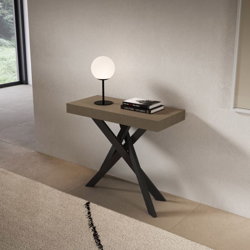 foto del prodotto liberoshopping consolle allungabile libo tortora gambe antracite 90x40 300 cm