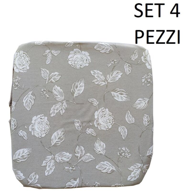 foto del prodotto liberoshopping cuscino coprisedia mollettone imbottito con fascia elastico grigio fantasia 4 pezzi