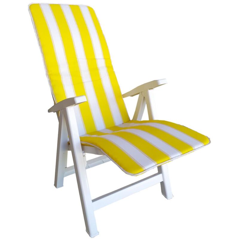 foto del prodotto liberoshopping cuscino imbottito pieghevole copri sdraio sedia 50x154 con bordino giallo