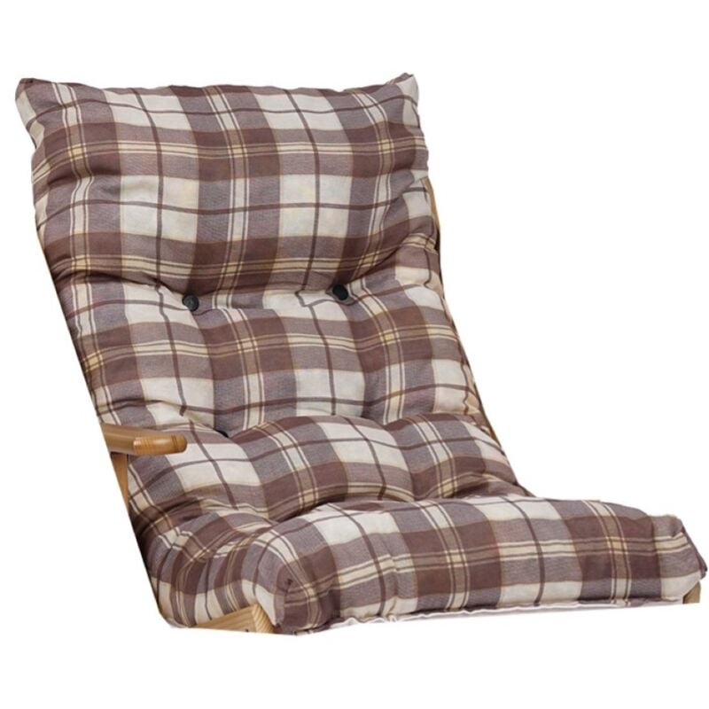 foto del prodotto liberoshopping cuscino per sdraio dondolo poltrona relax imbottito stile scozzese marrone