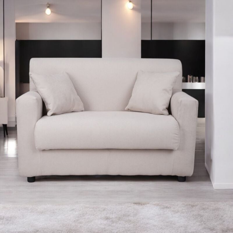 foto del prodotto liberoshopping divano 2 posti beige tessuto sfoderabile 124 cm bologna