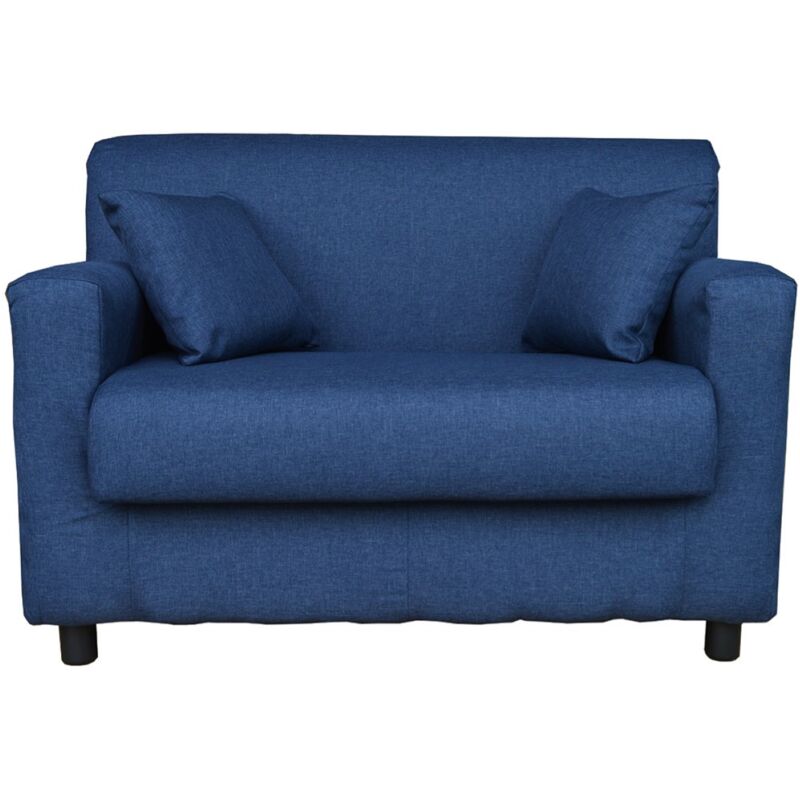 foto del prodotto liberoshopping divano 2 posti blu tessuto sfoderabile 124 cm bologna