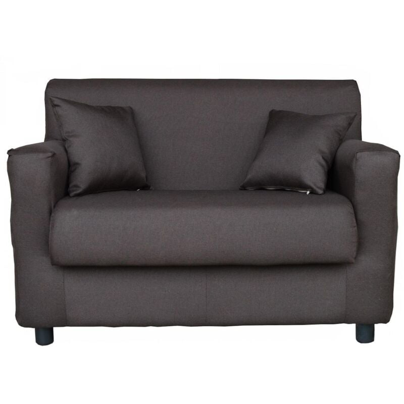 foto del prodotto liberoshopping divano 2 posti marrone scuro tessuto sfoderabile 124 cm bologna