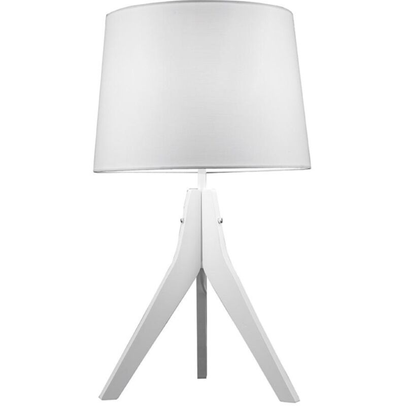 foto del prodotto liberoshopping lampada da tavolo d33 cm e27 in legno e paralume bianco mimi
