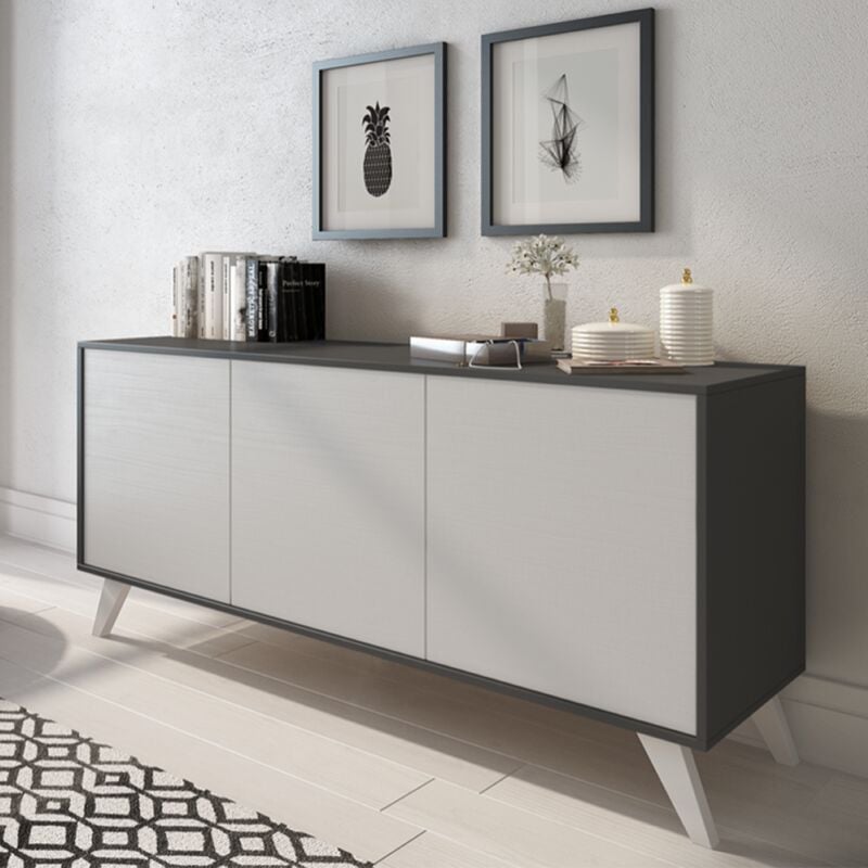 foto del prodotto liberoshopping madia moderna in legno a 3 ante 154 cm soto grafite